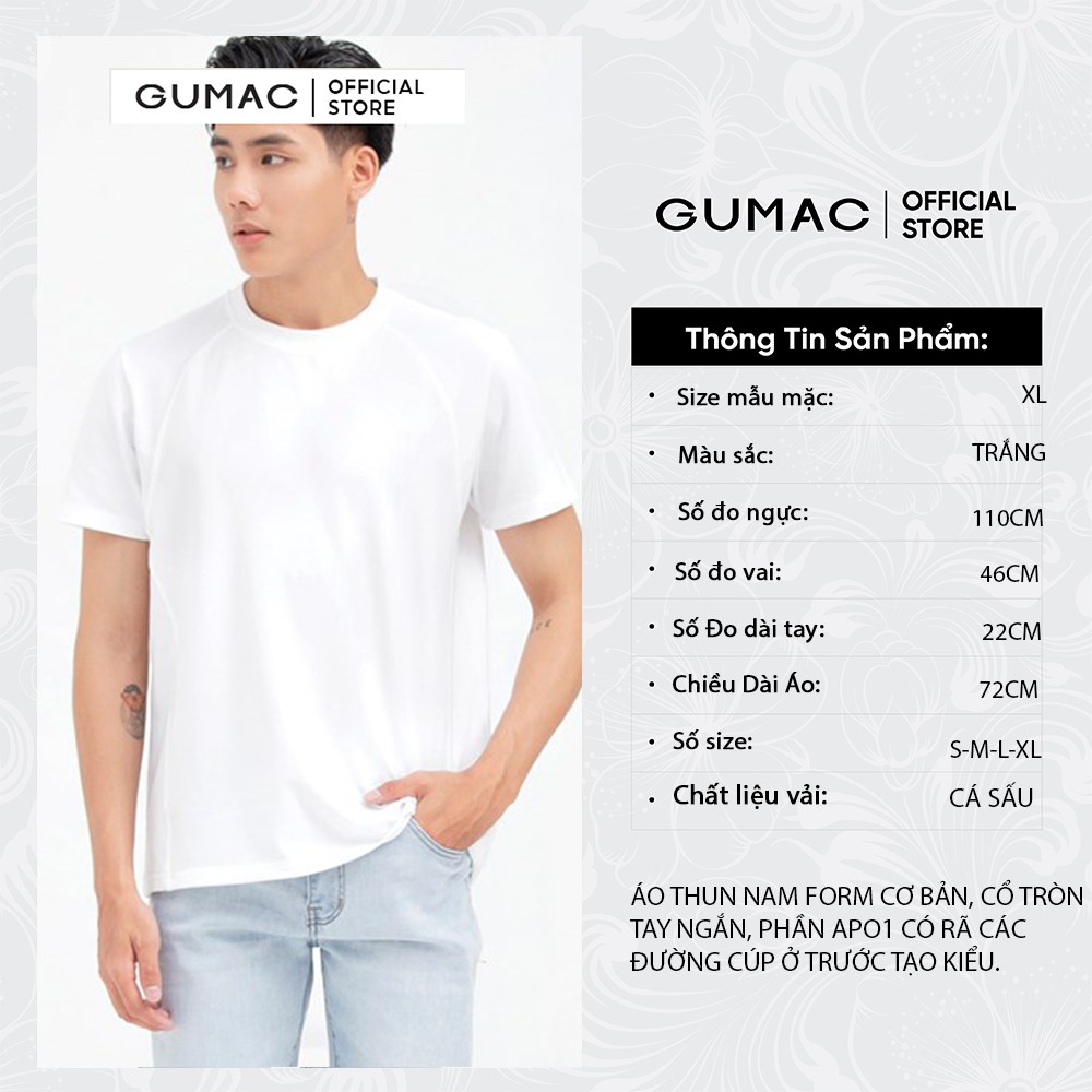 Áo thun nam trơn cổ tròn GUMAC ATNB619 | BigBuy360 - bigbuy360.vn