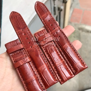 DÂY ĐỒNG HỒ DA CÁ SẤU MÀU NÂU ĐỎ