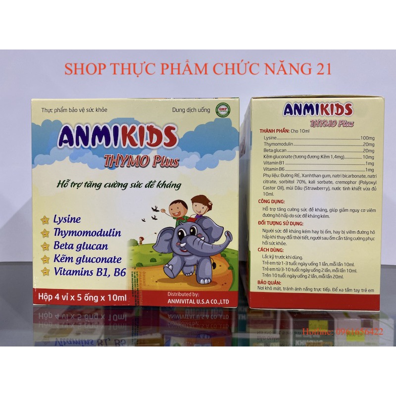 ANMIKIDS THYMO plus - Giúp bồi bổ sức khoẻ, nâng cao sức đề kháng cho trẻ.