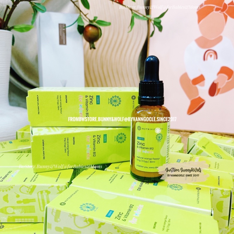 Kẽm + Vitamin B12 Dạng Giọt Nutrivitality UK Lọ 30ml