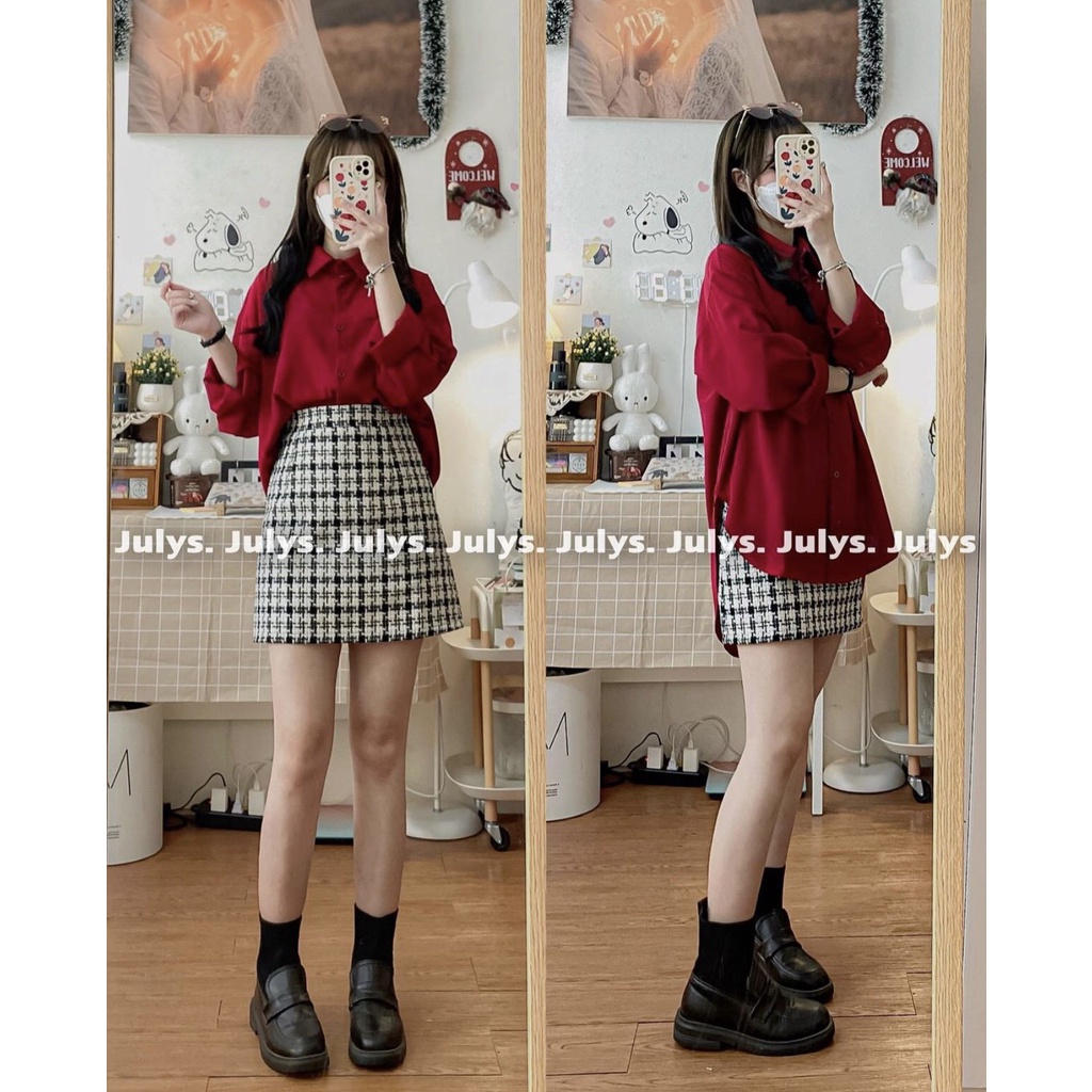 [Ảnh thật/Sẵn] Áo sơ mi lụa mềm form rộng oversize túi ngực vạt bầu ulzzang