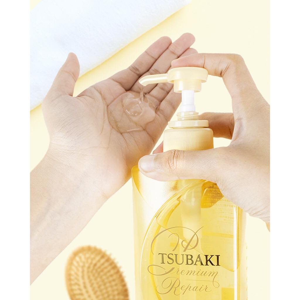 Bộ gội xả Phục hồi ngăn rụng tóc Premium Repair Tsubaki 490ml/chai
