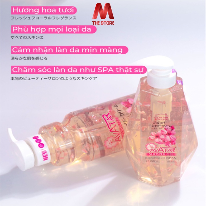 Sữa Tắm Bông Hoa JOJOBA AVATAR Hương Nước Hoa Nhật Bản 900ml