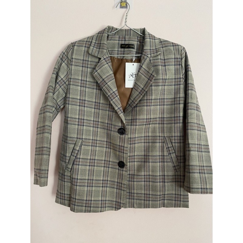 Áo blazer nữ kẻ caro phong cách thời trang công sở - Hàng sẵn | BigBuy360 - bigbuy360.vn