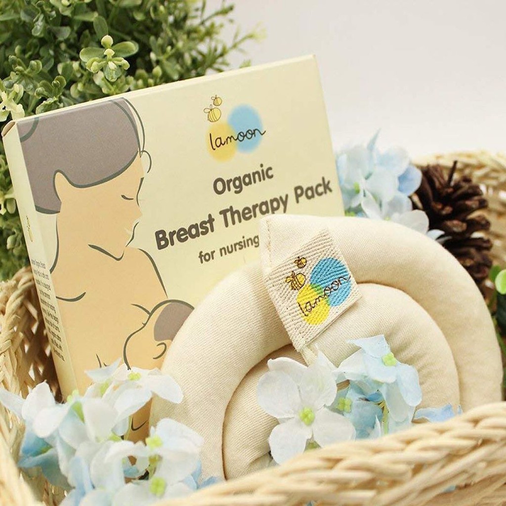 Túi chườm ngực kích sữa Organic Lamoon cho mẹ từ gạo