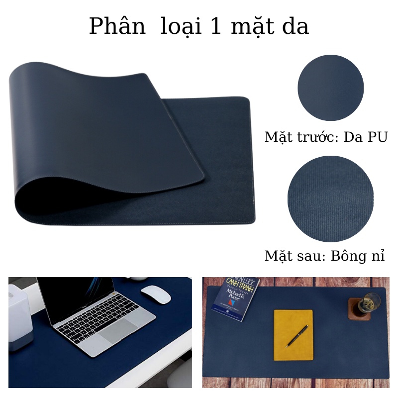 Thảm Da Deskpad Tấm Lót Bàn Làm Việc  Bo Viền Mềm Mịn Chống Nước