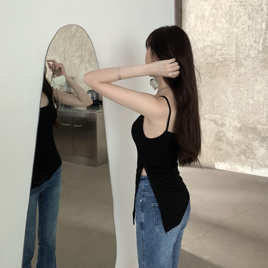 Cocory vn Thời Trang Áo Nữ Màu Trơn Có Đệm Ngực Gợi Cảm