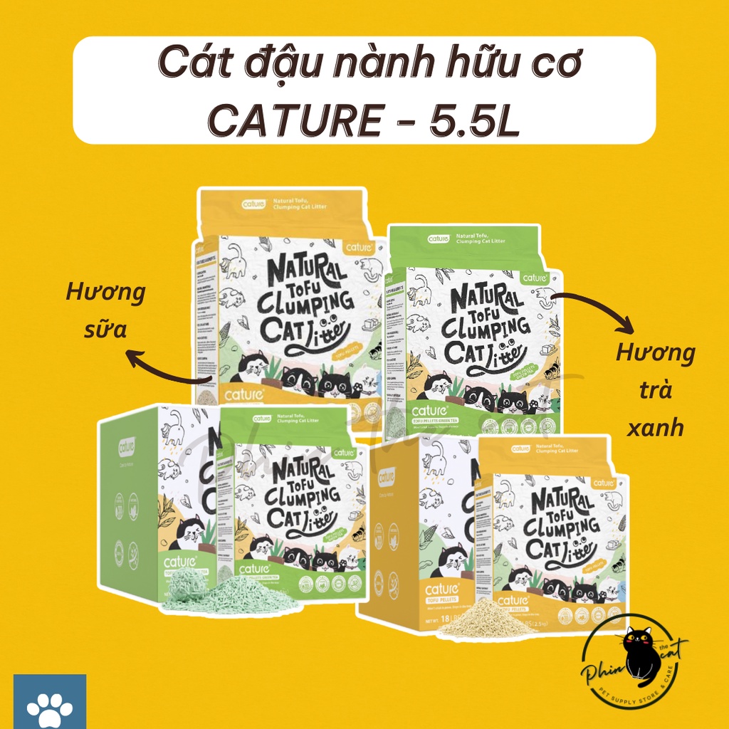 [Tân Phú] Cát đậu nành hữu cơ CATURE cho mèo - 5.5L - Xả trực tiếp trong nước | phinthecat