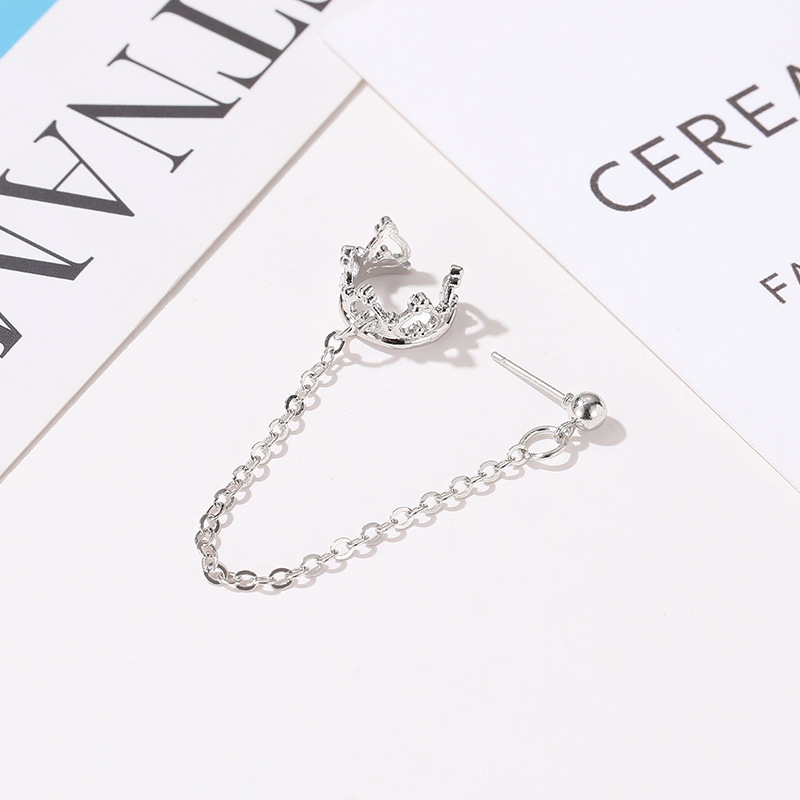 Khuyên Vành Tai Dài Hình Vương Miện Thời Trang Cho Nữ