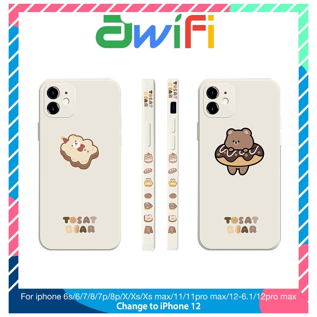 Ốp lưng iphone vuông cạnh hình tosat bear 6/6plus/6s/6splus/7/7plus/8/8plus/x/xr/xs/11/12/pro/max/plus/promax-Awifi X3-4