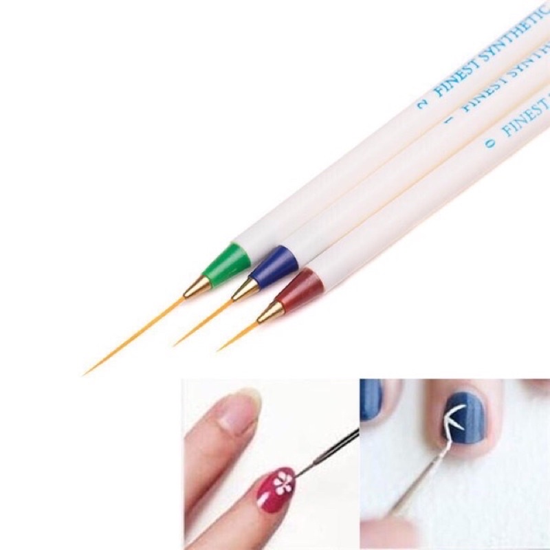 Set cọ nét vẽ móng tay 3 cây Lide. vẽ móng nail