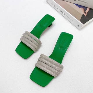 Dép bản đính đá gót 5f cực xinh