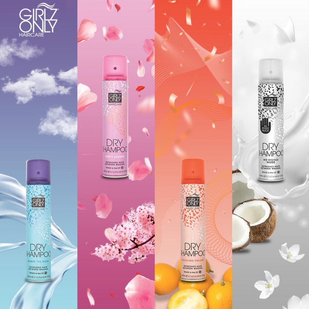 Dầu Gội Khô Girlz Only Dry Shampoo Dazzling Volume 200ml