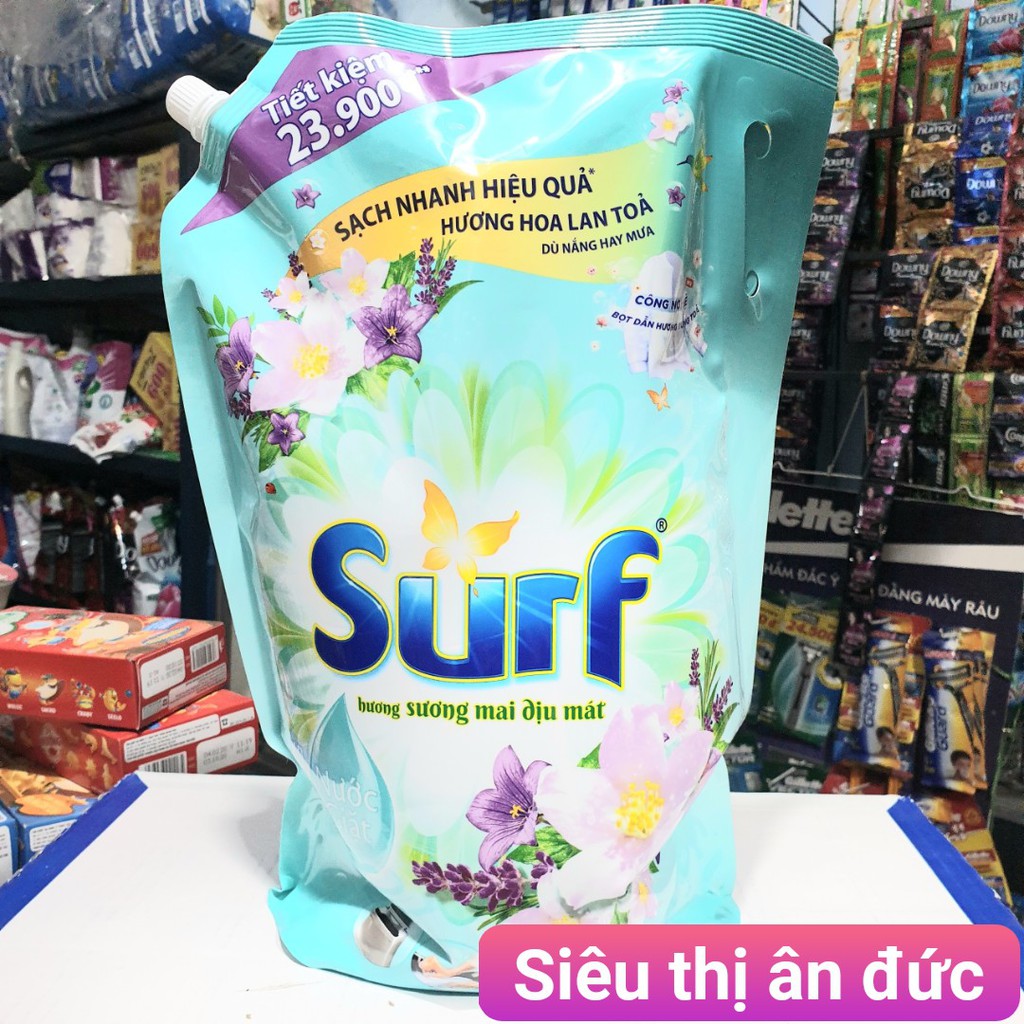 Nước Giặt Surf Túi Nắp Xoáy Hương Nước Xả Vải Mới 3.3kg
