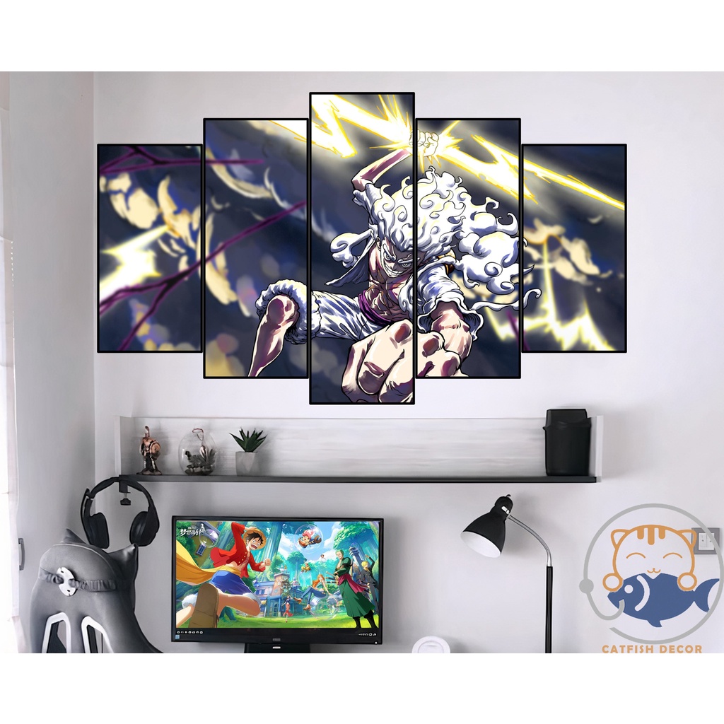 Tranh dán tường decor trang trí phòng ONE PIECE - LUFFY GEAR 5 - NIKA