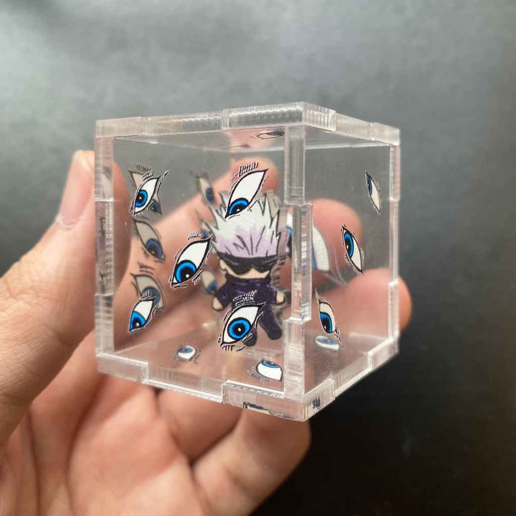 Mô hình arcrylic Ngục Môn Cương Satoru Gojo Chú thuật hồi chiến Jujutsu Kaisen trang trí bàn học giá sách truyện anime