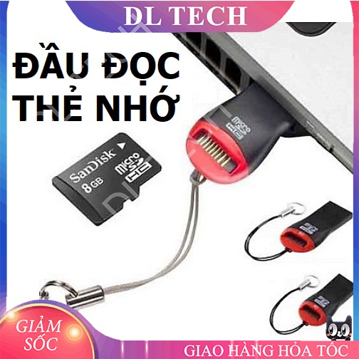 Đầu Đọc Thẻ Nhớ MICRO SD Tốc Độ Cao Usb 2.0 Thiết Kế Nhỏ Gọn Đa Năng DL TECH mã RD1