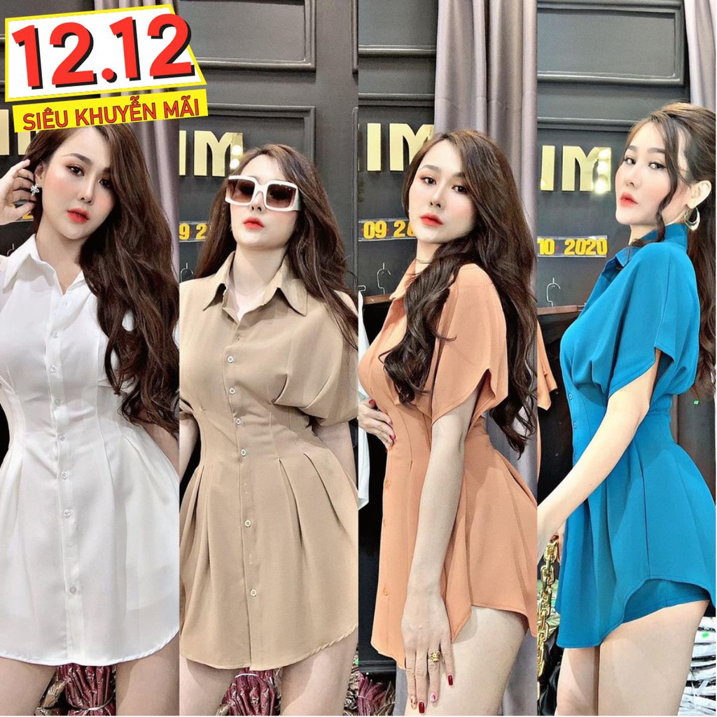 Set Váy Tiểu Thư Vải Lụa Tây Thi Co Dãn, Không Nhăn, Cao Cấp, Sexy