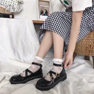 Giày bệt nữ siêu xinh săn đen bóng sz39