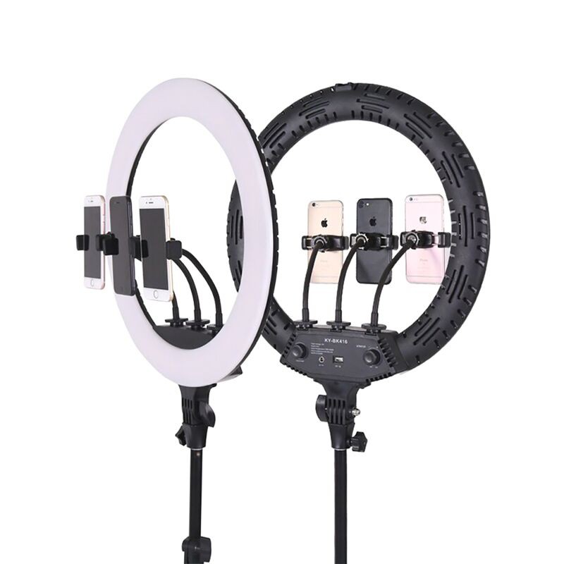 Bộ Đèn và giá đỡ Livestream bán hàng chụp hình makeup 3 kẹp điện thoại, nhiều chế độ sáng,  chân đèn kéo dài đến 2m1