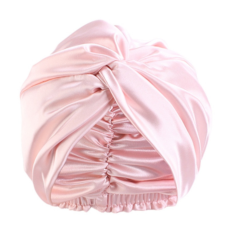 Youyo Mũ Ngủ Lụa Satin Thắt Nút Đôi Dùng Khi Ngủ Ban Đêm Cho Nữ
