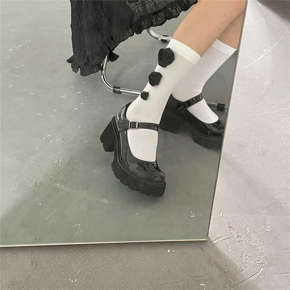 Tất Bắp Chân Bằng Nylon Mỏng Hai Mặt In Họa Tiết Hoa VANES1 Thời Trang Mùa Hè Dành Cho Bạn Nữ