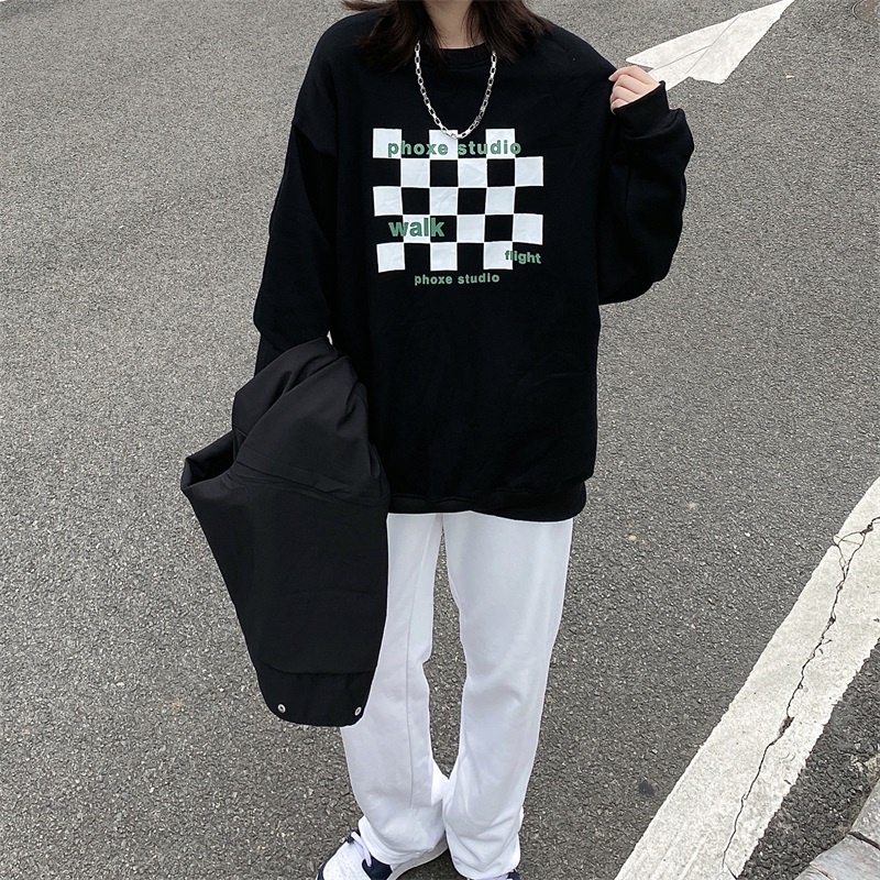 Áo sweater nỉ nam nữ form rộng Yinxx, áo thun tay dài unisex nỉ bông SWT803