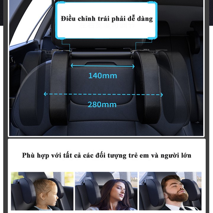Gối tựa đầu ô tô hay gối tựa cổ ô tô hình chữ U chất liệu cao su non bọc da cao cấp dành cho xe hơi ghế văn phòng