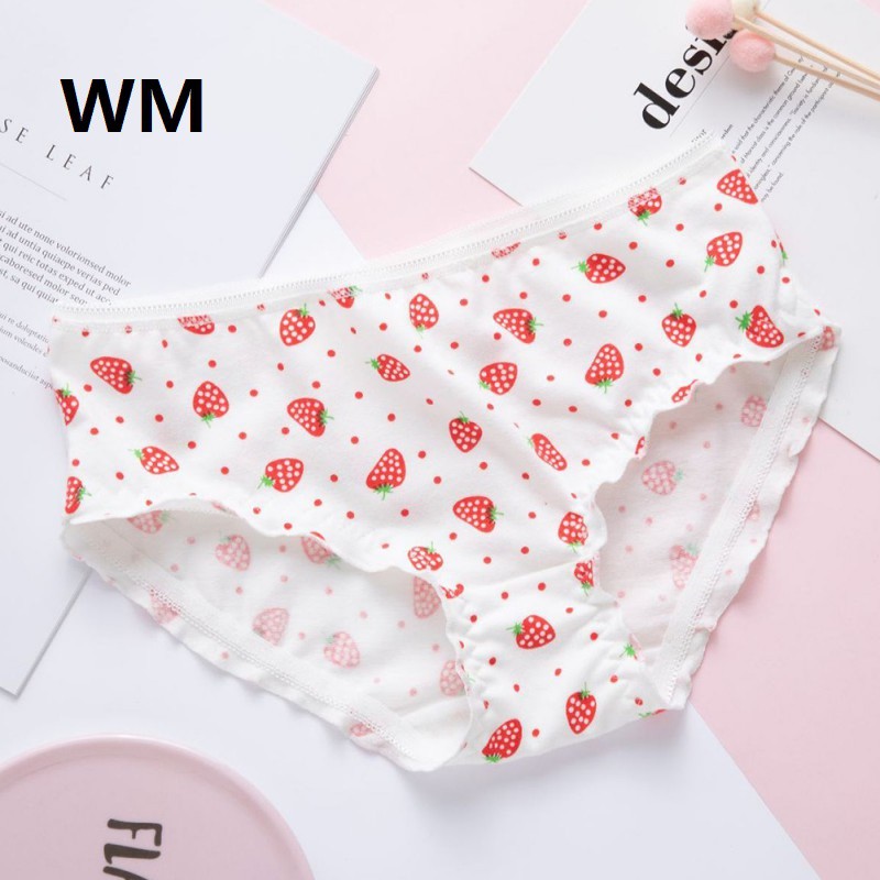 Quần Lót Cotton Không Đường May In Họa Tiết Hoạt Hình Dễ Thương Cho Nữ