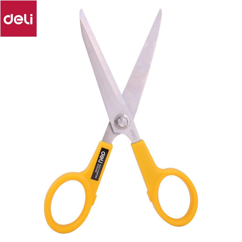 Kéo văn phòng 220mm Deli, Đen/Vàng - 1 chiếc - E6014