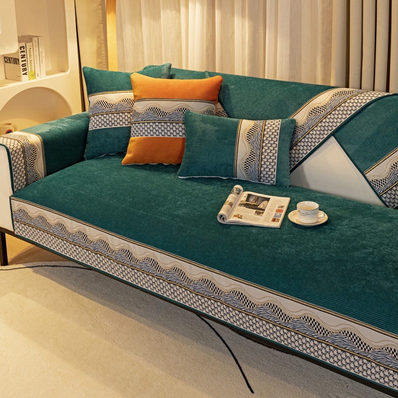Vỏ Bọc Đệm Ghế Sofa Kết Hợp Bốn Mùa Bằng Vải Chống Trượt Phong Cách Bắc Âu Giản Dị Phù Hợp Cho Mùa Thu Đông