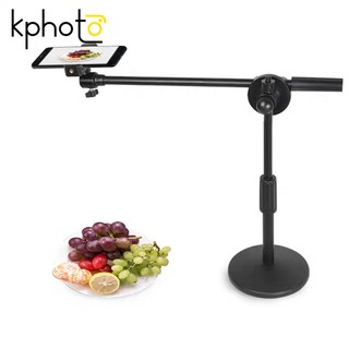 Kphoto Adjustable Desktop Photography Phone Shooting Bracket Stand+Boom Arm+LED Lamp For Desktop Photo/Video