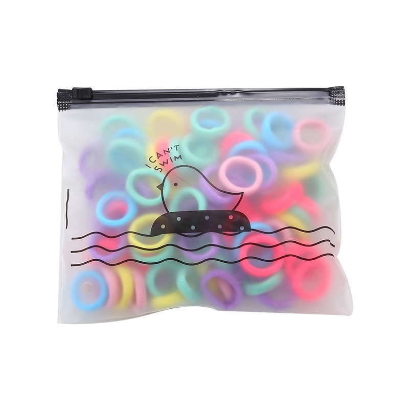 Combo 100 dây thun nhỏ cho bé buộc tóc kèm túi nhựa nhiều màu co giãn giá rẻ CB06