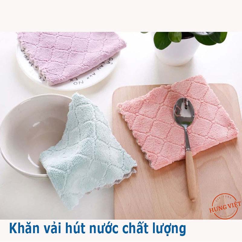 Khăn lau bếp siêu thấm, đa năng (lau bếp, bát đĩa, bàn ghế) kháng khuẩn [KHĂN 2 MẶT]