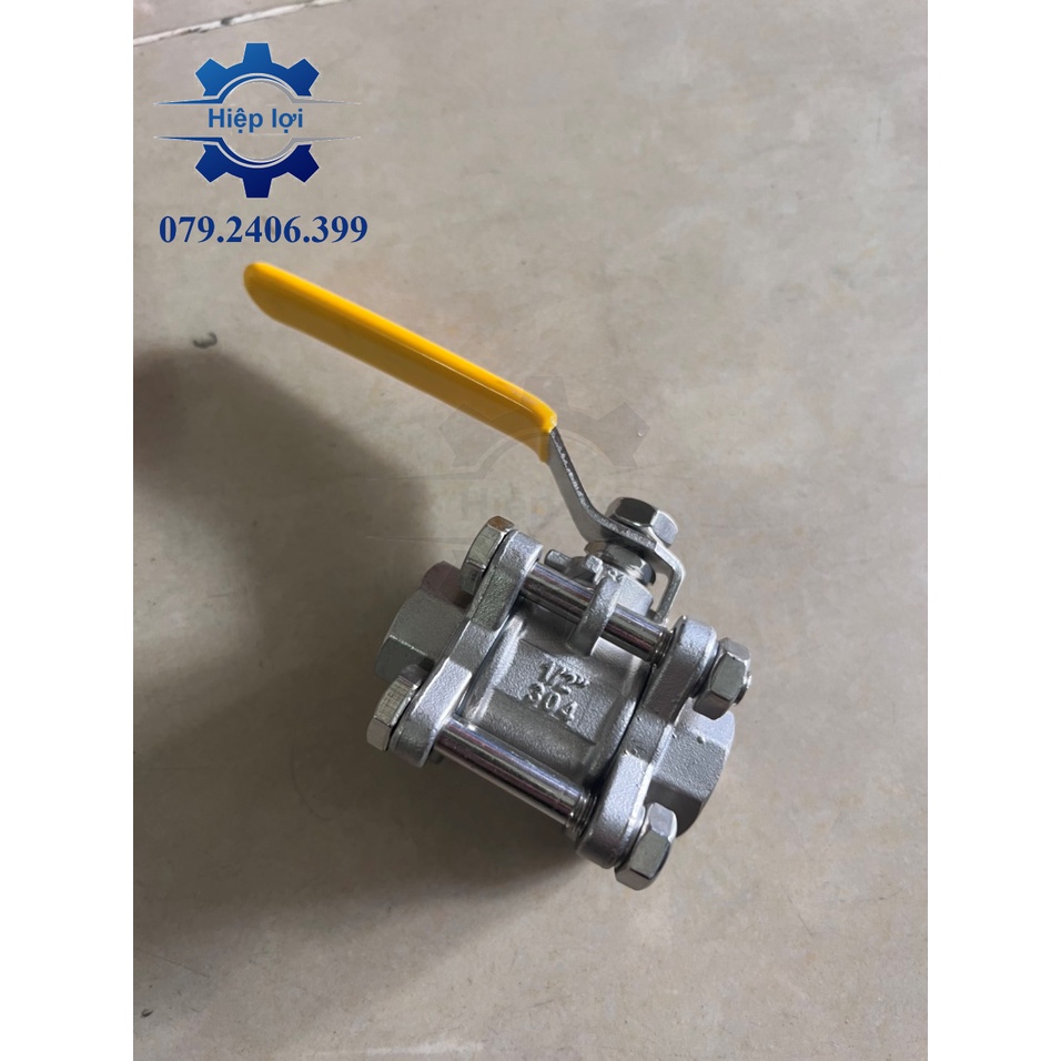 Van bi inox 3 thân gạt tay - Van khóa bi inox gạt tay 3 thân