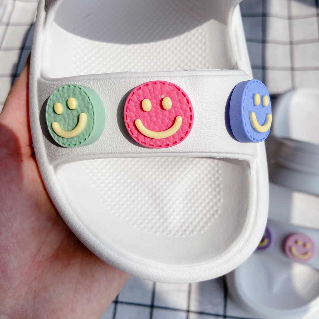 Bộ 6 Phụ Kiện Hình Mặt Cười Dùng Trang Trí Giày/Giày Cho Nữ DIY