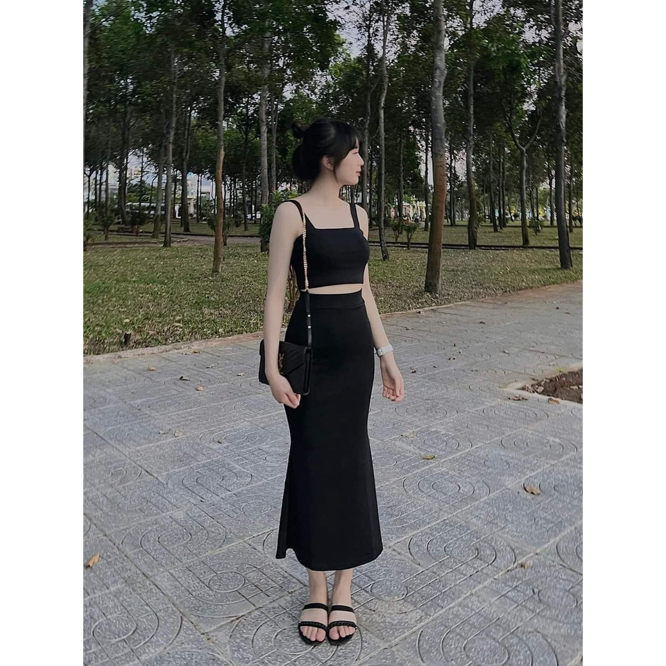 Chân váy đuôi cá loe thun LOVI
