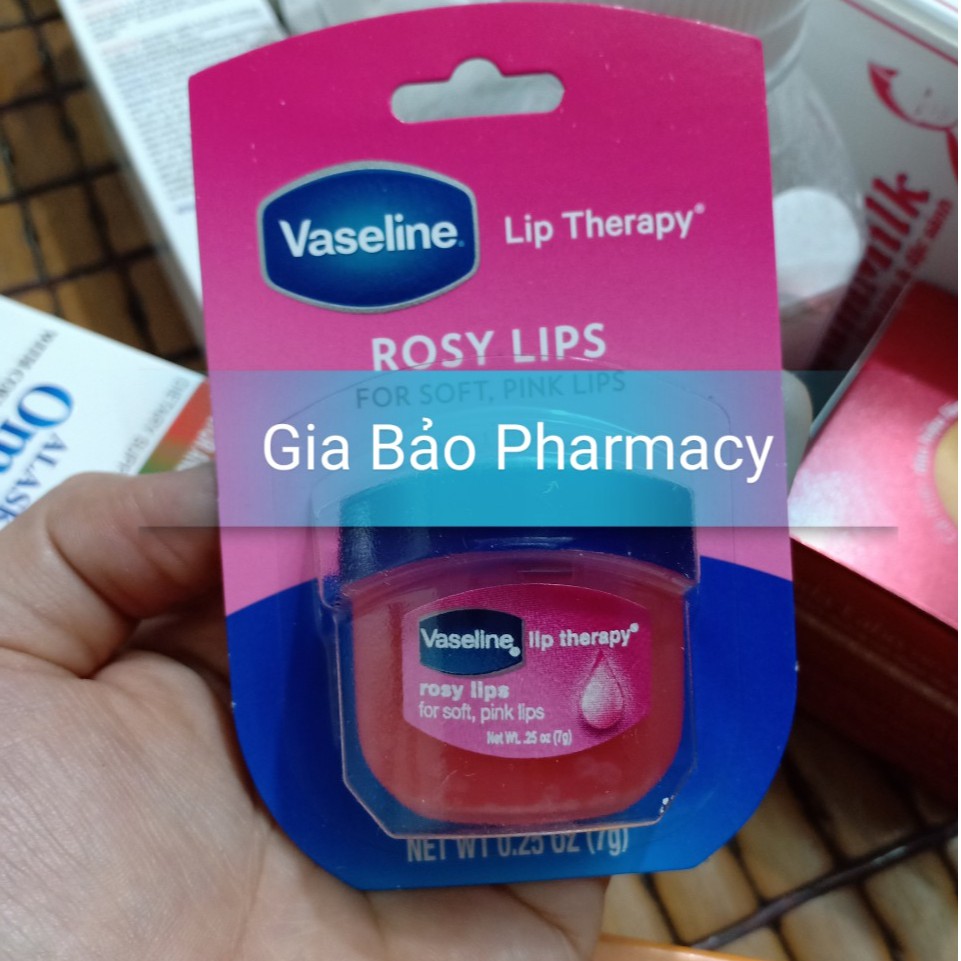 Vaseline rosy lips hũ nhỏ giúp môi mềm,căng mịn.