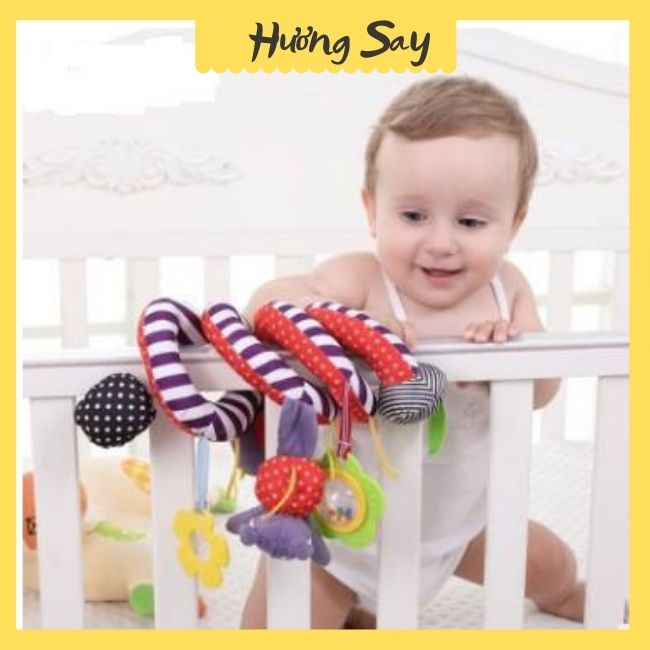 Đồ Chơi Nhồi Bông Dạng Xoắn Ốc Treo Xe Đẩy Dễ Thương Cho Bé