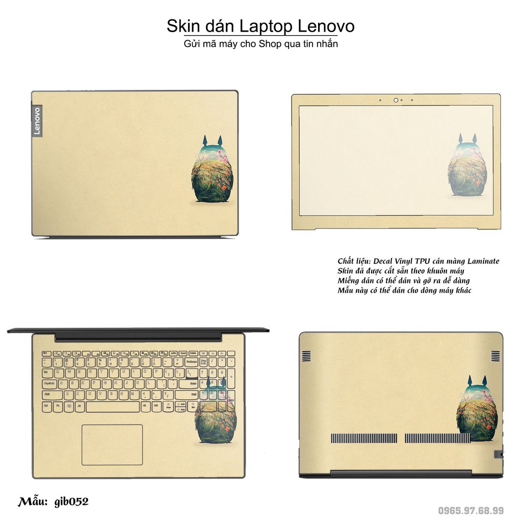 Skin dán Laptop Lenovo in hình Ghibli photo (inbox mã máy cho Shop)