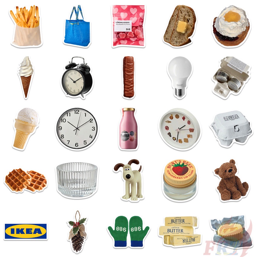 Set 100 miếng dán IKEA họa tiết dễ thương chống thấm nước thời trang dễ thương