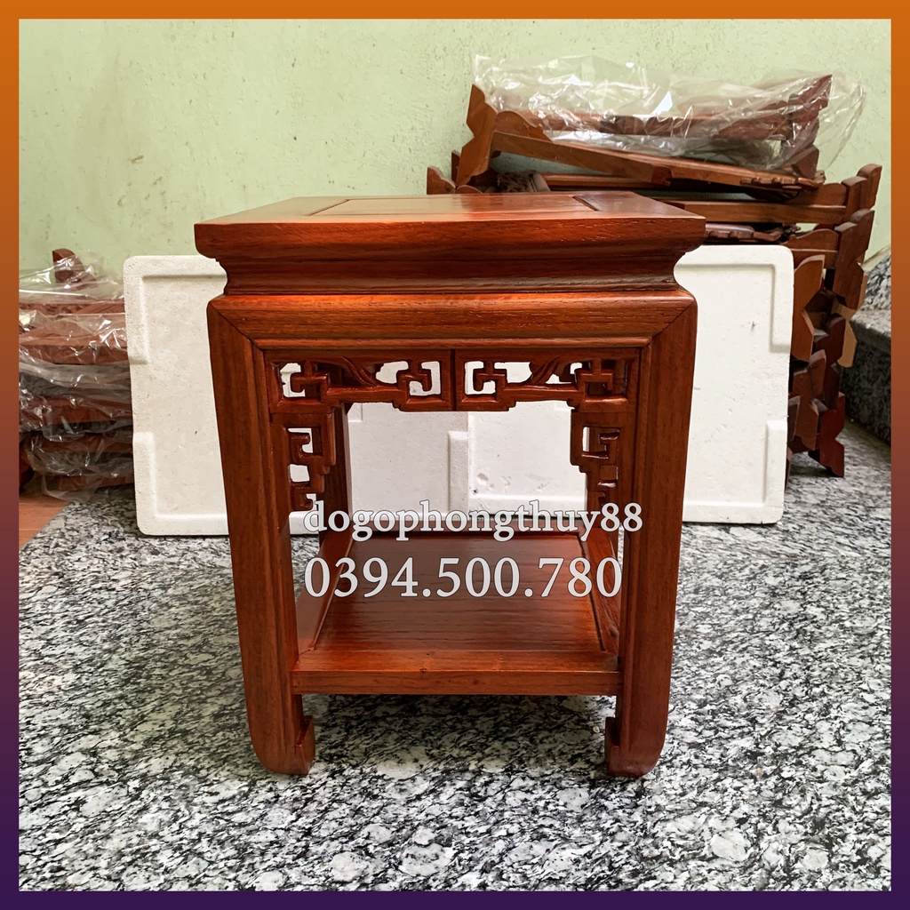 Đôn gỗ kê đồ trưng bày tượng chậu cây bình gốm chất liệu gỗ Hương vuông 30 cao 40 50 60 70 80