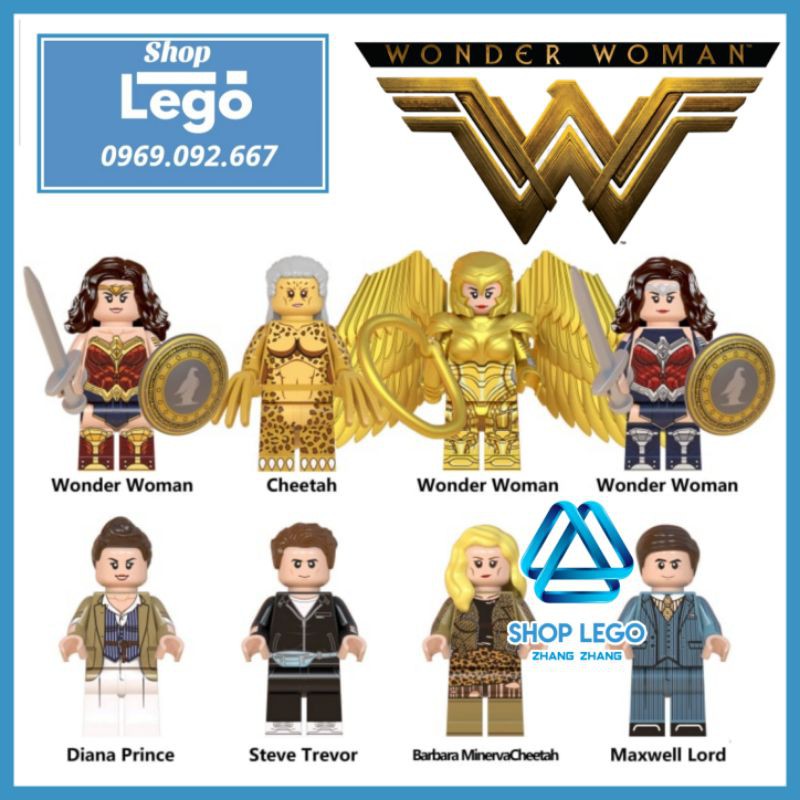 Xếp hình Nữ thần chiến Wonder Woman 1984 Cheetah Diana Steve Trevor Barbara Minerva Maxwell Lord Lego Minifigures WM6100