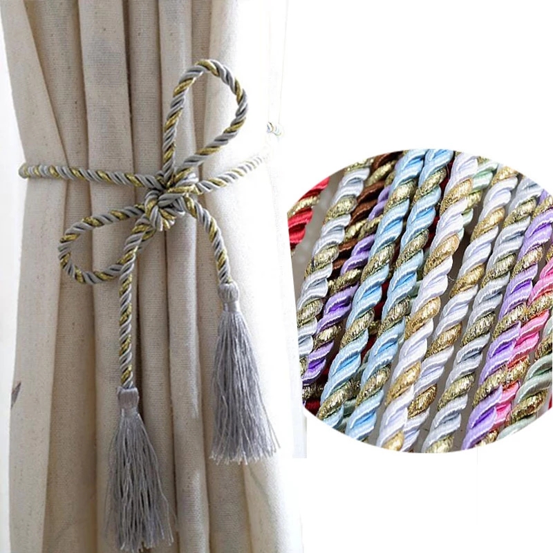 1PcsModern Cotton Window Tassel Curtain Tied Up String/Home Living Room Curtain Holder Decor Clip/Colorful Cotton Binding Tieback Hanging Rope