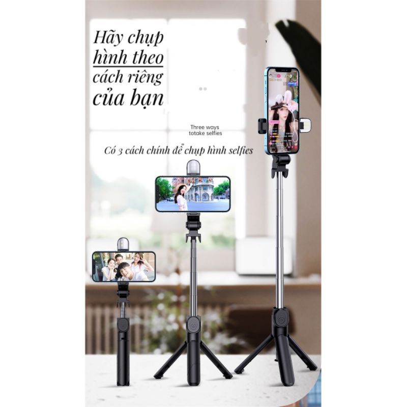 Gậy tự sướng bluetooth đa năng ,có đèn chiếu sáng | BigBuy360 - bigbuy360.vn