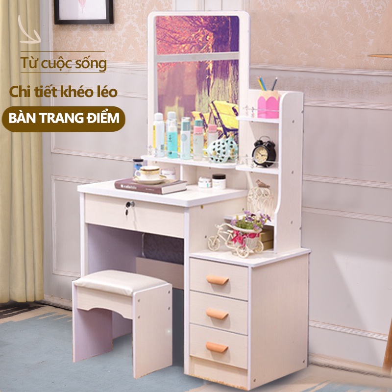 Bàn trang điểm sang trọng nhẹ bàn trang điểm đơn giản kèm tủ để đồ tủ lưu trữ tủ đầu giường - YB18B