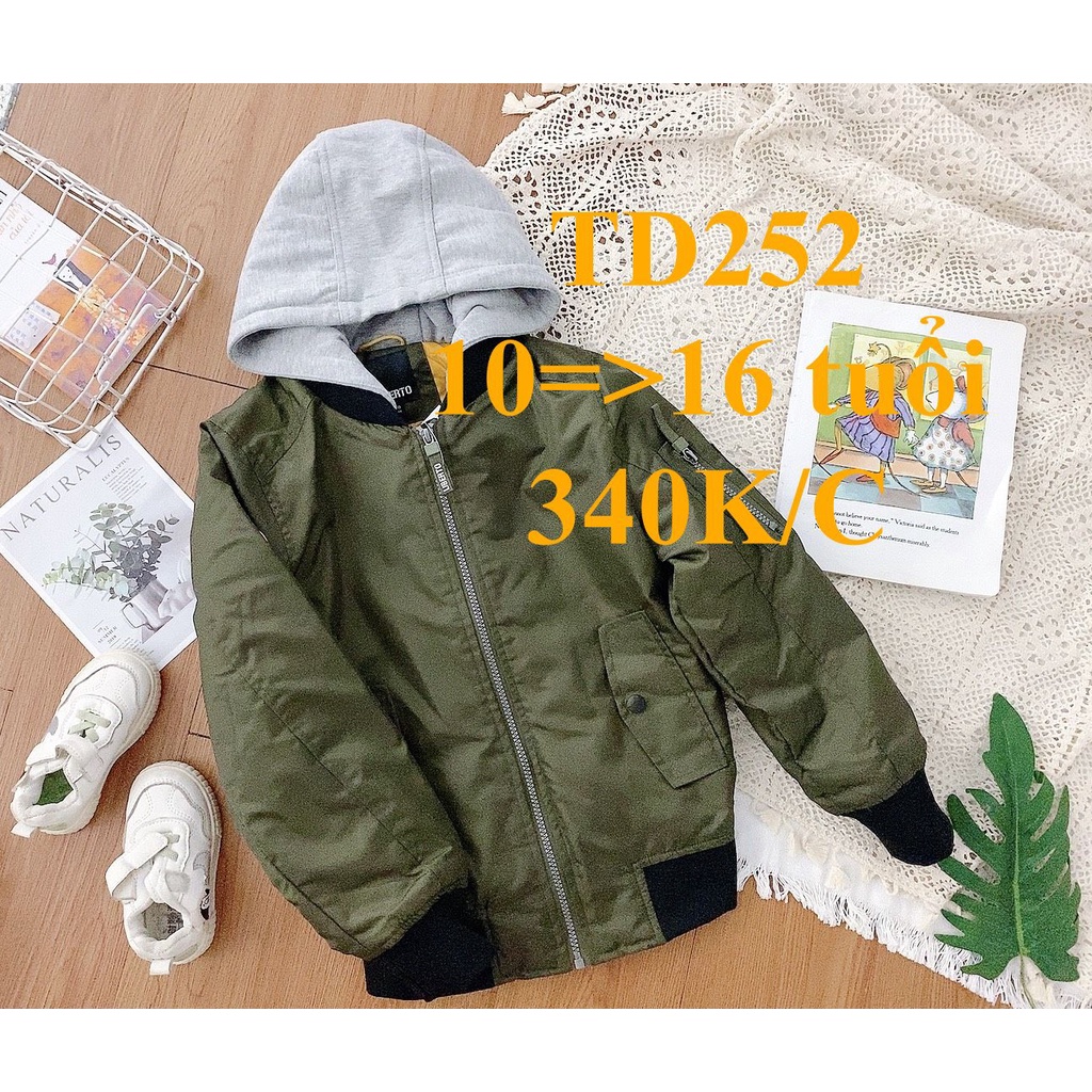 * Mã TD252: Áo khoác bomber mũ nỉ dư xịn, chữ in viền đẹp mặc chất lắm BC 7360