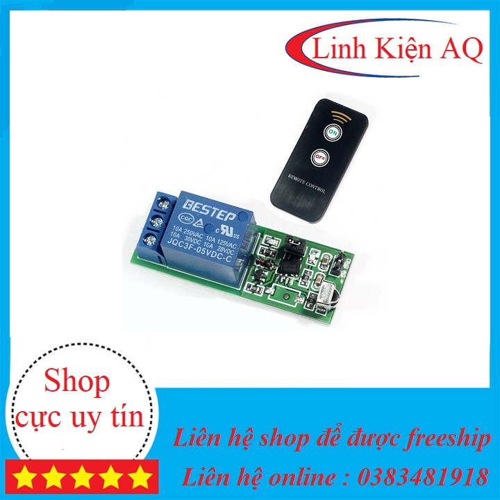 Module Điều Khiển Relay Bằng Remote Hồng Ngoại 5VDC 1 Kênh