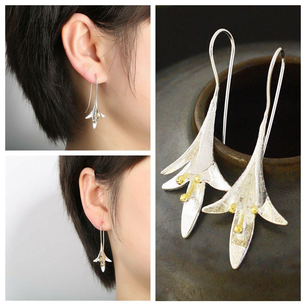 Eutus Bông Tai Thả Hình Cánh Hoa Vỏ Sò Vintage Hàn Quốc Cho Nữ Dự Tiệc