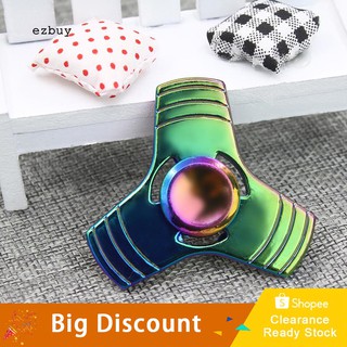 ★Ready Stock★Multicolor Rainbow Alloy Hand Tri-Spinner Finger Gyro ADHD Autism Focus Desk Toy